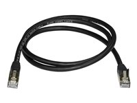 StarTech.com Cat6a Ethernet-kabel - skärmad (STP) - 1 m, svart - Patch-kabel - RJ-45 (hane) till RJ-45 (hane) - 1 m - STP - CAT 6a - formpressad, hakfri - svart 6ASPAT1MBK