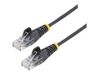 StarTech.com 50cm Slim LSZH CAT6 Ethernet Cable, 10 Gigabit Snagless RJ45 100W PoE Patch Cord, CAT 6 10GbE UTP Network Cable w/Strain Relief, Black, ETL/Low Smoke Zero Halogen - Category 6 - 28AWG (N6PAT50CMBKS) - Patch-kabel - RJ-45 (hane) till RJ-45 (hane) - 50 cm - CAT 6 - hakfri - svart N6PAT50CMBKS