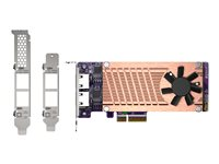 QNAP QM2-2P2G2T - Kontrollerkort - M.2 - M.2 NVMe Card / PCIe 3.0 (NVMe) - låg profil - PCIe 3.0 x4, 2.5 Gigabit Ethernet - för QNAP QVP-63, TS-453, 473, 673, 832, 873, TVS-672, 872, h1288; VioStor QVP-85 QM2-2P2G2T