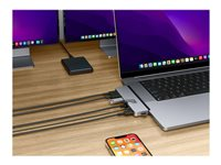 HyperDrive DUO Pro - Dockningsstation - USB-C x 2 - HDMI, USB4 - 1GbE - för Apple MacBook Air; MacBook Pro HD575-GRY-GL