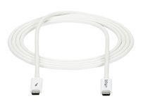 StarTech.com 6.6ft (2m) Thunderbolt 3 Cable, 20Gbps, 100W PD, 4K Video, Thunderbolt-Certified, Compatible w/ TB4/USB 3.2/DisplayPort - Thunderbolt-kabel - 24 pin USB-C (hane) till 24 pin USB-C (hane) - USB 3.1 Gen 2 / Thunderbolt 3 / DisplayPort 1.2 - 2 m - stöd för 4K - vit - för P/N: CDP2HDUACP, CDP2HDUACPW TBLT3MM2MW