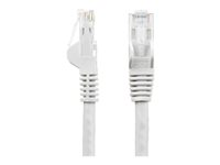 StarTech.com 100ft CAT6 Ethernet Cable, 10 Gigabit Snagless RJ45 650MHz 100W PoE Patch Cord, CAT 6 10GbE UTP Network Cable w/Strain Relief, White, Fluke Tested/Wiring is UL Certified/TIA - Category 6 - 24AWG (N6PATCH100WH) - Patch-kabel - RJ-45 (hane) till RJ-45 (hane) - 30.5 m - UTP - CAT 6 - hakfri - vit N6PATCH100WH