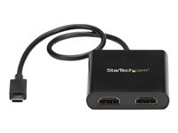 StarTech.com MST-hubb med två portar för USB-C till HDMI - 4K 30 Hz - Adapterkabel - 24 pin USB-C hane till HDMI hona - 44 m - svart - 4K30 Hz (3840 x 2160) stöd, 2560 x 1600 (WQXGA)-stöd 60 Hz - för P/N: TB33A1C MSTCDP122HD