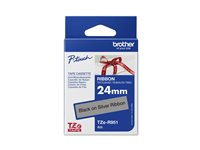 Brother TZe-R951 - Satin - svart på silver - Rulle (2,4 cm x 4 m) 1 kassett(er) bandtejp - för Brother PT-D600; P-Touch PT-3600, 9800, D800, E550, H500, P750; P-Touch Cube Plus PT-P710 TZER951