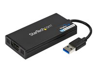 StarTech.com USB 3.0 till HDMI-adapter - 4K 30Hz Ultra HD - DisplayLink-certifierad - USB Type-A till HDMI-skärmadapteromvandlare för bildskärm - Externt video- och grafikkort - Mac och Windows - Adapterkabel - TAA-kompatibel - USB typ A hane till HDMI hona - 20 cm - svart - USB-ström + -ljud - för P/N: HDDVIMM3, HDMM12, HDMM15, HDMM1MP, HDMM2MP, HDMM3, HDMM3MP, HDMM50A, HDMM6, HDPMM50 USB32HD4K