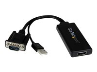 StarTech.com VGA till HDMI-adapter med USB-audio & -ström – bärbar VGA till HDMI-konverterare – 1080p - Adapterkabel - HD-15 (VGA), USB typ B hane till HDMI hona - 26 cm - svart - USB-ström, stöd för 1080p, aktiv VGA2HDU