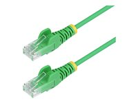 StarTech.com - Patch-kabel - RJ-45 (hane) till RJ-45 (hane) - 25 cm - 3.6 mm - UTP - CAT 5/5e/6 - IEEE 802.3bt - halogenfri, hakfri, rak - grön N6PAT25CMGNS