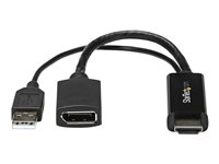 StarTech.com HDMI till DisplayPort-adapter - 4K 30 Hz - Adapterkabel - HDMI, USB (endast ström) hane till DisplayPort hona - 25.5 cm - svart - aktiv, 4K30 Hz (3840 x 2160) stöd - för P/N: SV211HDUC, SV221HUC4K HD2DP