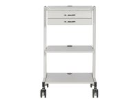 Eaton Tripp Lite Series Mobile Workstation with 2x Adjustable Shelves, 2x Metal Drawers, Locking Casters, TAA - Vagn - för LCD-display/PC-utrustning - stål, trä - elfenben - golvstående - TAA-kompatibel WWSS2DWSTAA