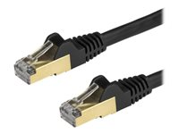 StarTech.com Cat6a Ethernet-kabel - skärmad (STP) - 1 m, svart - Patch-kabel - RJ-45 (hane) till RJ-45 (hane) - 1 m - STP - CAT 6a - formpressad, hakfri - svart 6ASPAT1MBK