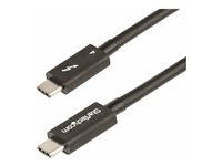 StarTech.com 1.6ft (50cm) Thunderbolt 4 Cable, 40Gbps, 100W Power Delivery, 4K/8K Video Support, Intel-Certified Thunderbolt Cable - Compatible w/ USB4/Thunderbolt 3/USB 3.2/USB Type-C/DisplayPort (TBLT4MM50CM) - Thunderbolt-kabel - Thunderbolt 4 (hane) till Thunderbolt 4 (hane) - USB4/Thunderbolt 3/USB 3.2/USB Type-C/DisplayPort - 50 cm - passiv, stöd för 4K, stöd för 8K, USB-strömförsörjning (100W) - svart TBLT4MM50CM