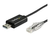 StarTech.com 1,8 m Cisco USB-konsolkabel - USB till RJ45 - Seriell kabel - USB (hane) till RJ-45 (hane) - 1.8 m - USB 2.0 - svart ICUSBROLLOVR