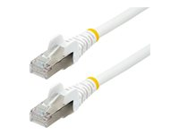 StarTech.com 1m CAT6a Ethernet Cable - White - Low Smoke Zero Halogen (LSZH) - 10GbE 500MHz 100W PoE++ Snagless RJ-45 w/Strain Reliefs S/FTP Network Patch Cord - Patch-kabel - RJ-45 (hane) till RJ-45 (hane) - 1 m - S/FTP - CAT 6a - IEEE 802.3bt - halogenfri, formpressad, hakfri, tvinnad - vit NLWH-1M-CAT6A-PATCH