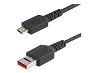 StarTech.com Säker laddningskabel på 1 m - USB-A till Micro USB-B-datablockerarkabel för endast laddning - Laddningskabel utan data för telefon/surfplatta - Datablockerande USB-kabeladapter - USB-kabel - USB (endast ström) (hane) till Mikro-USB typ B (endast ström) (hane) - 5 V - 2.4 A - 100 cm - formpressad, passiv - svart USBSCHAU1M