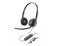 HP Poly Blackwire 3320 - Blackwire 3300 series - headset - på örat - kabelansluten - USB-C - svart - UC-certifierad, Certifierad för Microsoft-teams 8X220AA