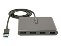 StarTech.com USB 3.0 till 4x HDMI-adapter - Externa video- och grafikkort - USB Type-A till dongel för Quad HDMI-skärmadapter - 1080p 60 Hz - USB A till HDMI-konverterare för flera skärmar - Endast Windows - Adapterkabel - USB typ A hane till HDMI hona - 1 m - rymdgrå - 1080p stöd 60 Hz USB32HD4