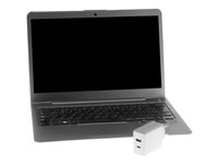 Insmat - Strömadapter - 65 Watt - 3.25 A - PD 3.0, QC 3.0 - 2 utdatakontakter (USB, 24 pin USB-C) - vit 530-9365