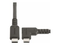 StarTech.com 3ft (1m) Rugged Right Angle USB-C Cable, USB 10 Gbps, USB C to C Data Transfer Cable, 4K 60Hz DP Alt Mode, 100W Power Delivery - 90 Degree USB-C Cable (RUSB31CC1MBR) - USB-kabel - 24 pin USB-C (hane) rak till 24 pin USB-C (hane) högervinklad - USB 3.2 Gen 2 - 1 m - robust, 4K60Hz stöd, passiv - svart RUSB31CC1MBR