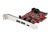 StarTech.com 5-ports USB PCIe-kort - 10 Gbps USB 3.1 Gen 2 PCIe-kort med 1x USB-C och 2x USB-A - 1x 2-ports IDC (intern 5 Gbps USB-expansion) - USB C PCI Express-kontrollerkort - USB-adapter - PCIe 3.0 x4 - USB-C 3.1 Gen 2 x 2 + USB-C 3.2 Gen 2 x 1 - röd PEXUSB312A1C1H