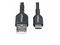 StarTech.com 2m (6.6ft) USB-A to USB-C Charging Cable, Charger Cord, M/M - USB-kabel - USB (hane) till 24 pin USB-C (hane) - USB 2.0 - 3 A - 2 m - ladda och synka, halogenfri, passiv, USB Fast Charge (15W) - svart USB2AC2MNC