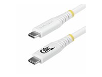 StarTech.com - USB-kabel - 24 pin USB-C (hane) till 24 pin USB-C (hane) - USB4 / Thunderbolt 3 / Thunderbolt 4 / DisplayPort 1.4 - 2 m - 4K120Hz stöd, robust, utökat effektområde (EPR), Stöd för Power Delivery 3,1, flexibel - vit CC2M20GUSB4TPW