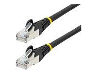 StarTech.com 3m CAT6a Ethernet Cable - Black - Low Smoke Zero Halogen (LSZH) - 10GbE 500MHz 100W PoE++ Snagless RJ-45 w/Strain Reliefs S/FTP Network Patch Cord - Patch-kabel - RJ-45 (hane) till RJ-45 (hane) - 3 m - S/FTP - CAT 6a - IEEE 802.3bt - halogenfri, formpressad, hakfri, tvinnad - svart NLBK-3M-CAT6A-PATCH