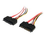 StarTech.com 12in 22 Pin SATA Power and Data Extension Cable - 1ft SATA data power Extension - 12 inch SATA Extension - SATA-förlängningskabel - SATA-kombination (hona) till SATA-kombination (hane) - 30.5 cm - röd SATA22PEXT