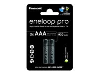 Panasonic Eneloop Pro - Batteri 2 x AAA - (uppladdningsbara) - 930 mAh 184-1007